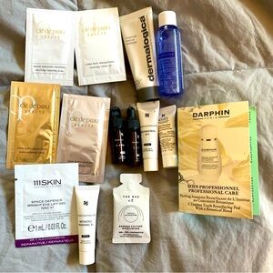 Selection of premium face care sample size products